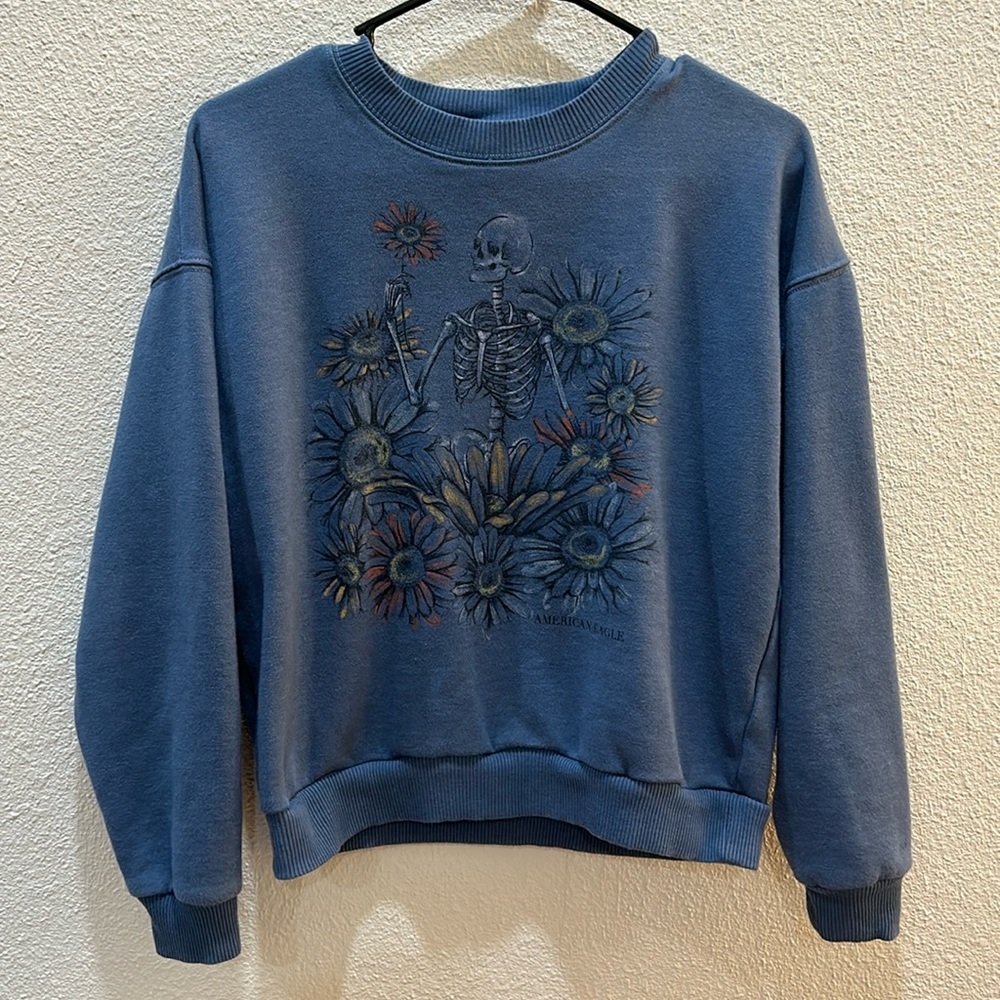 American Eagle Skeleton Pullover XS